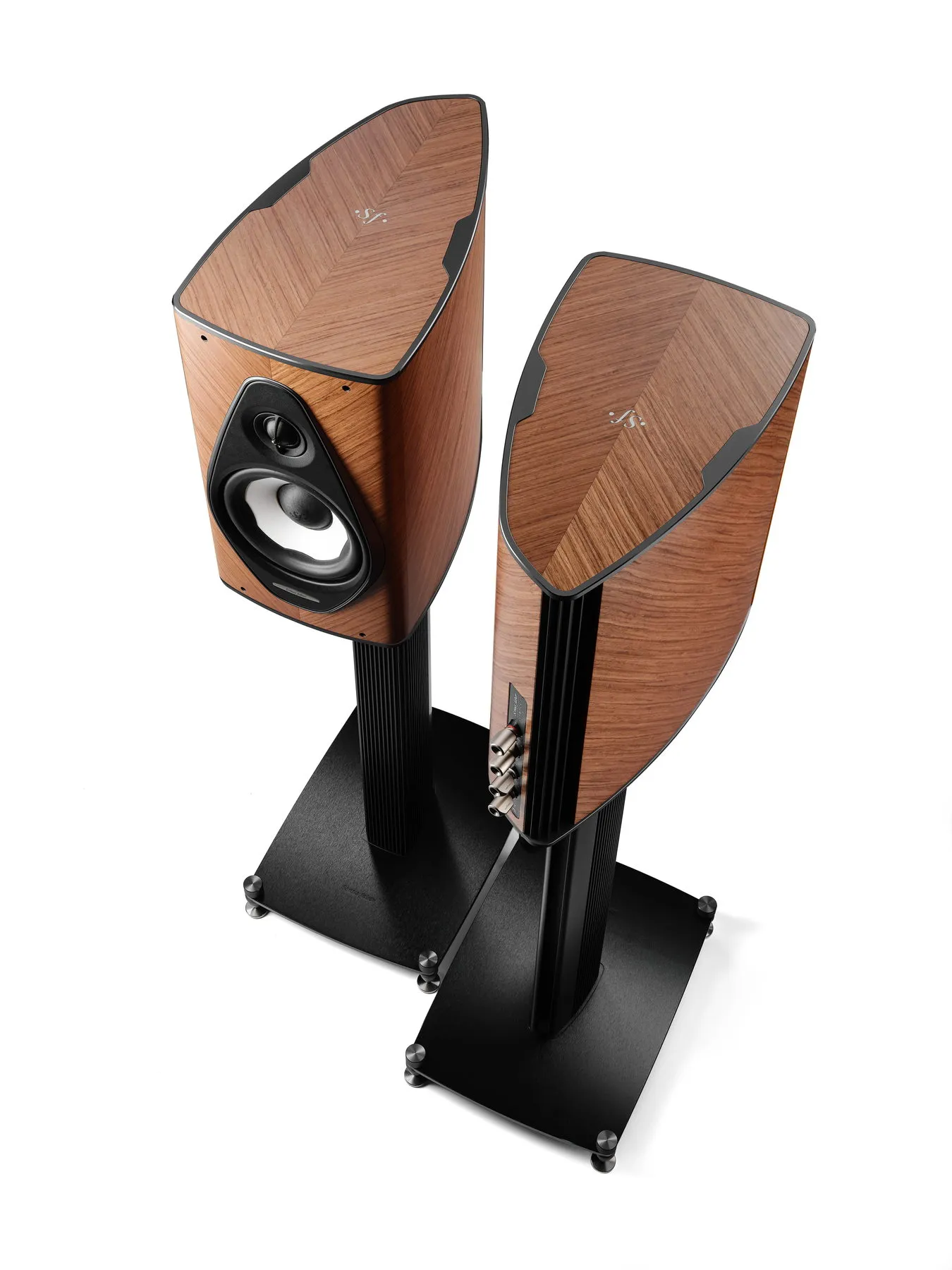 Pair of Sonus faber Olympica G3 I loudspeakers in walnut on the matching Olympica stands