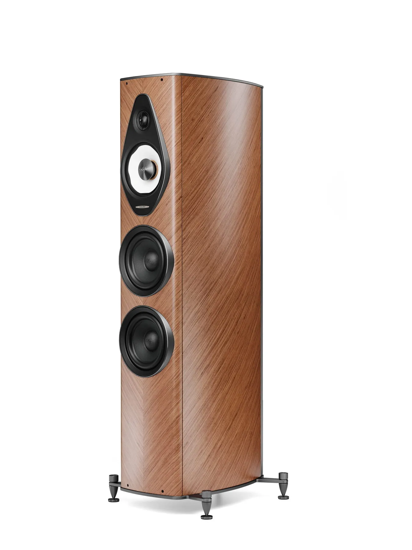 Sonus faber Olympica G3 III in walnut finish, three-quarter product view