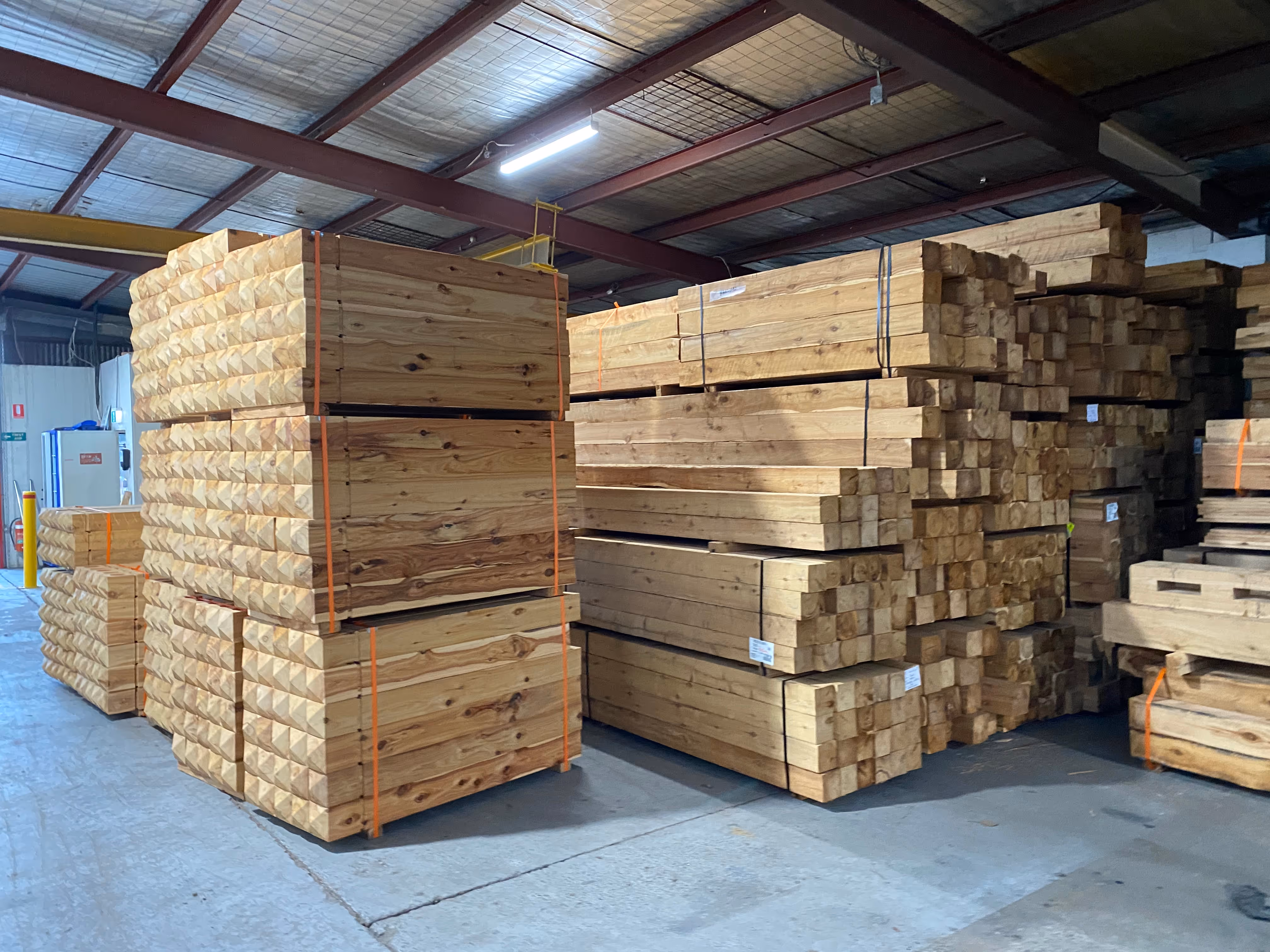 White Cypress timber stock in the Barling's yard at Kilsyth