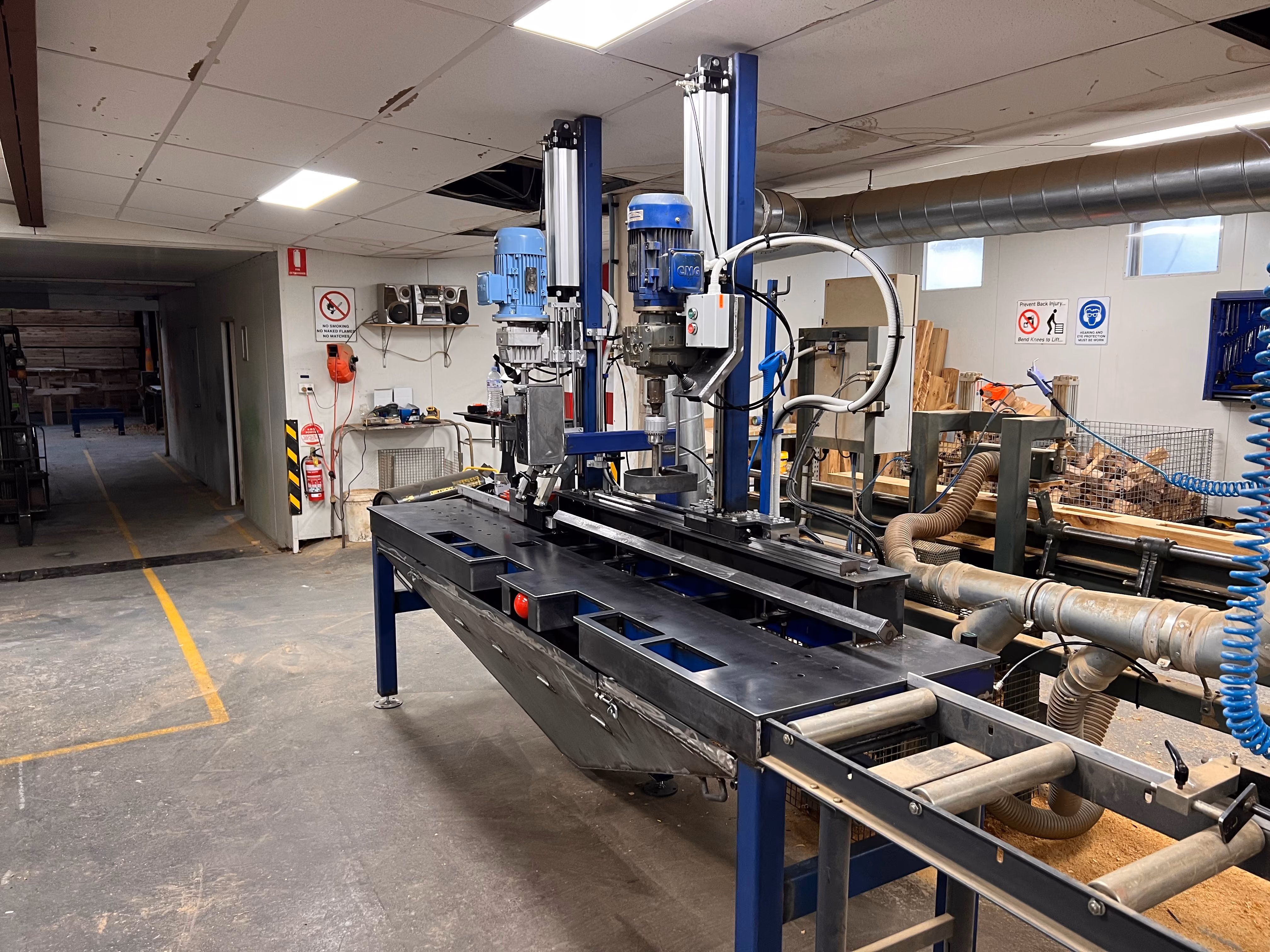 New multi head drilling machine build by John Barling