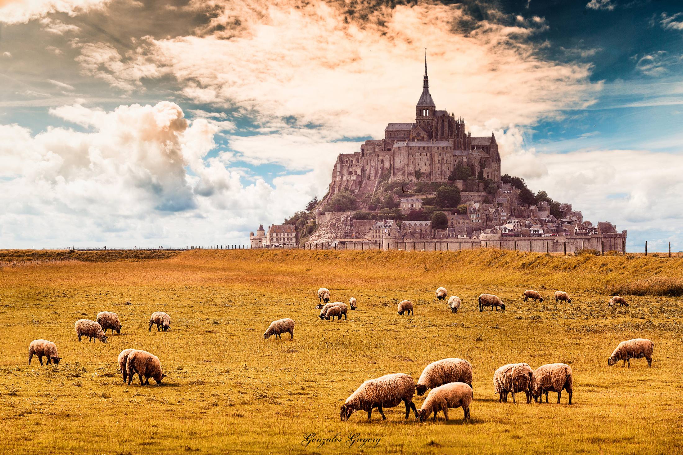 Golden-hour fortress on the coast