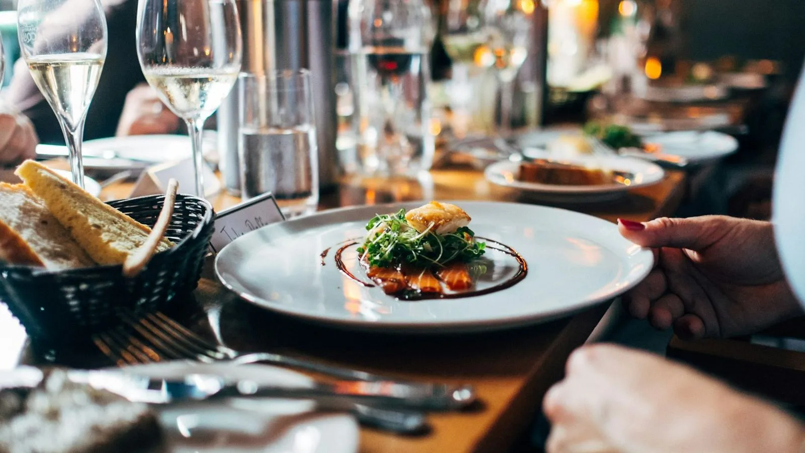 Restaurant service in progress