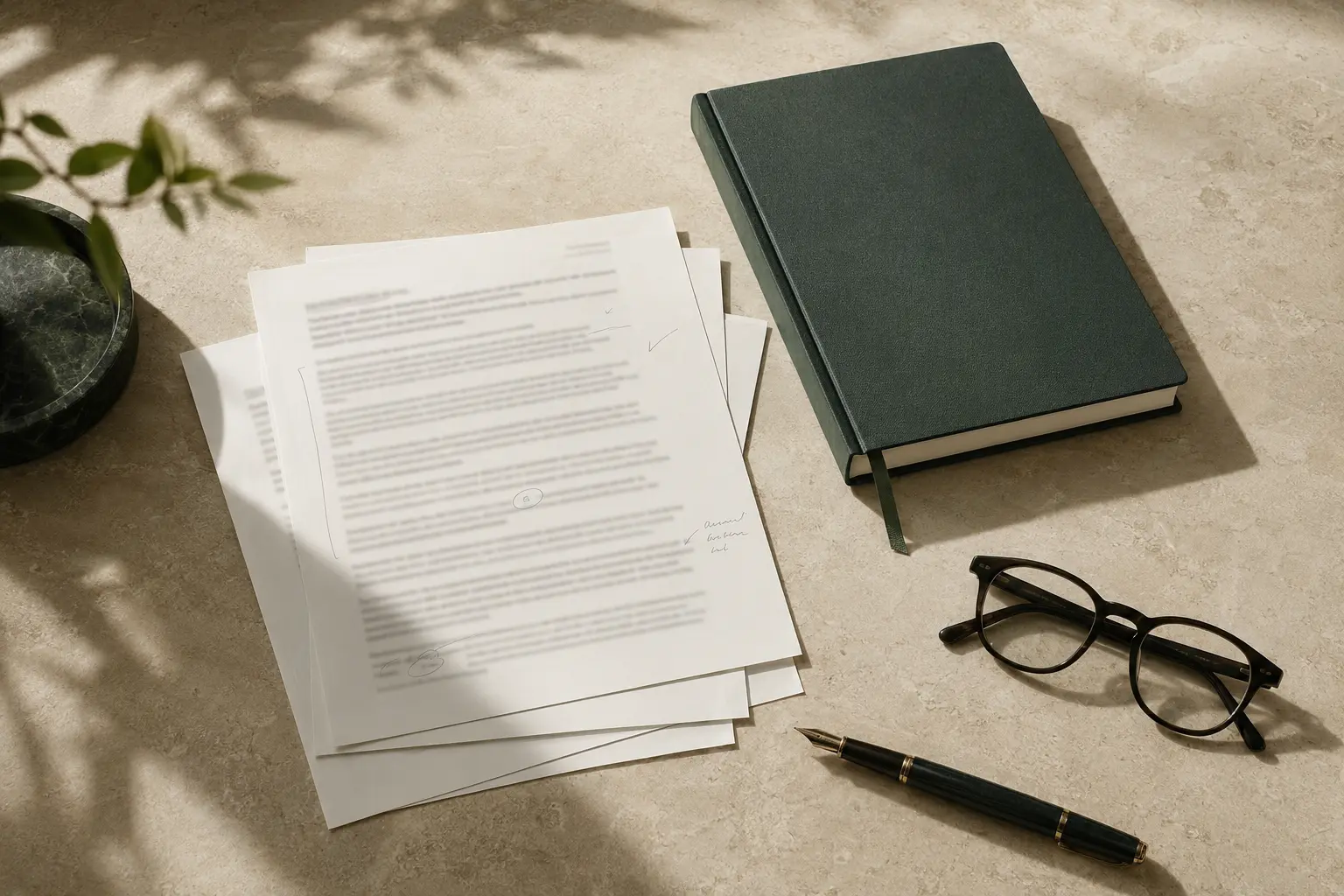 Legal materials arranged for a careful immigration decision review