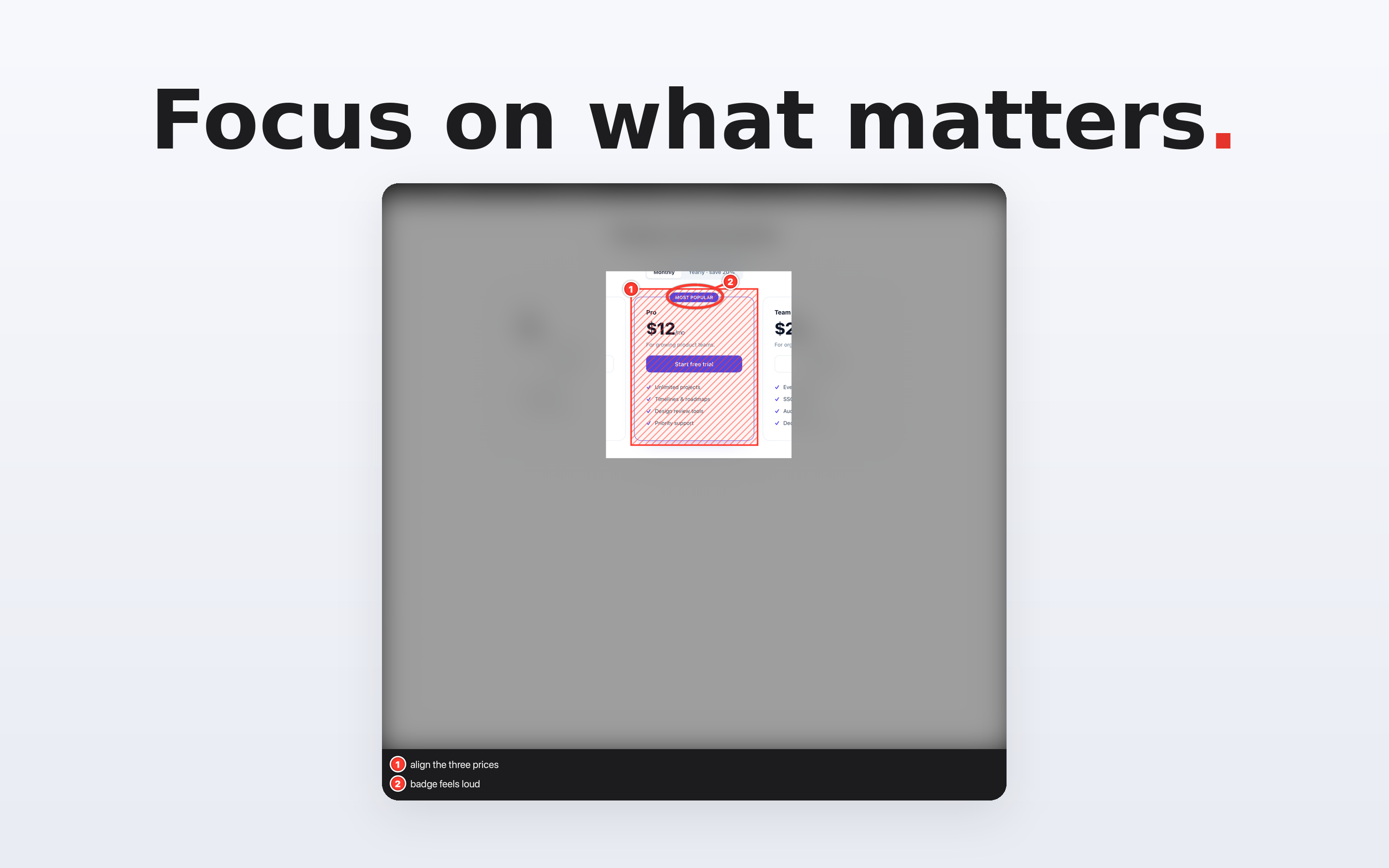 cmmnt focus — dim and blur everything outside the region that matters