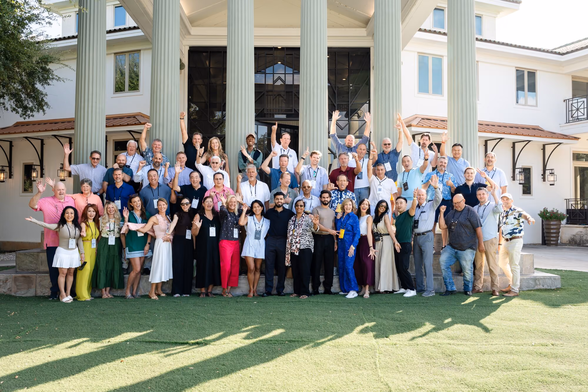 Members gathered outside the venue at an Inflection Club event