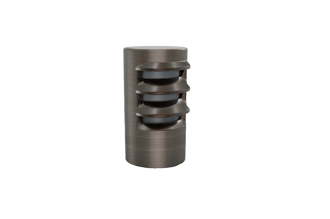 Brass Micro Bollard Hat, 100° Louvered