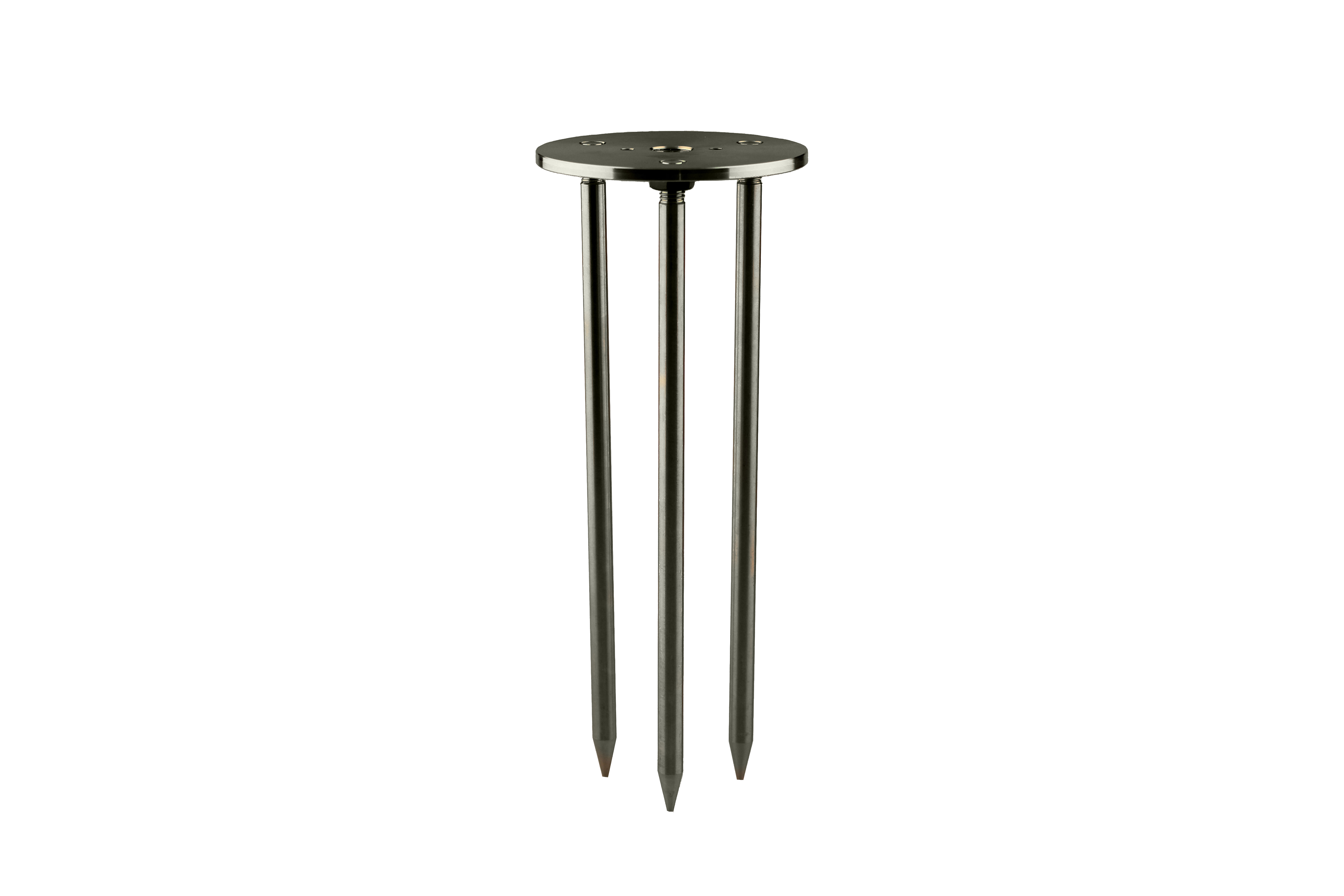 Stainless Steel 1/2" Threaded 12" Trident Stake with 5" Plate