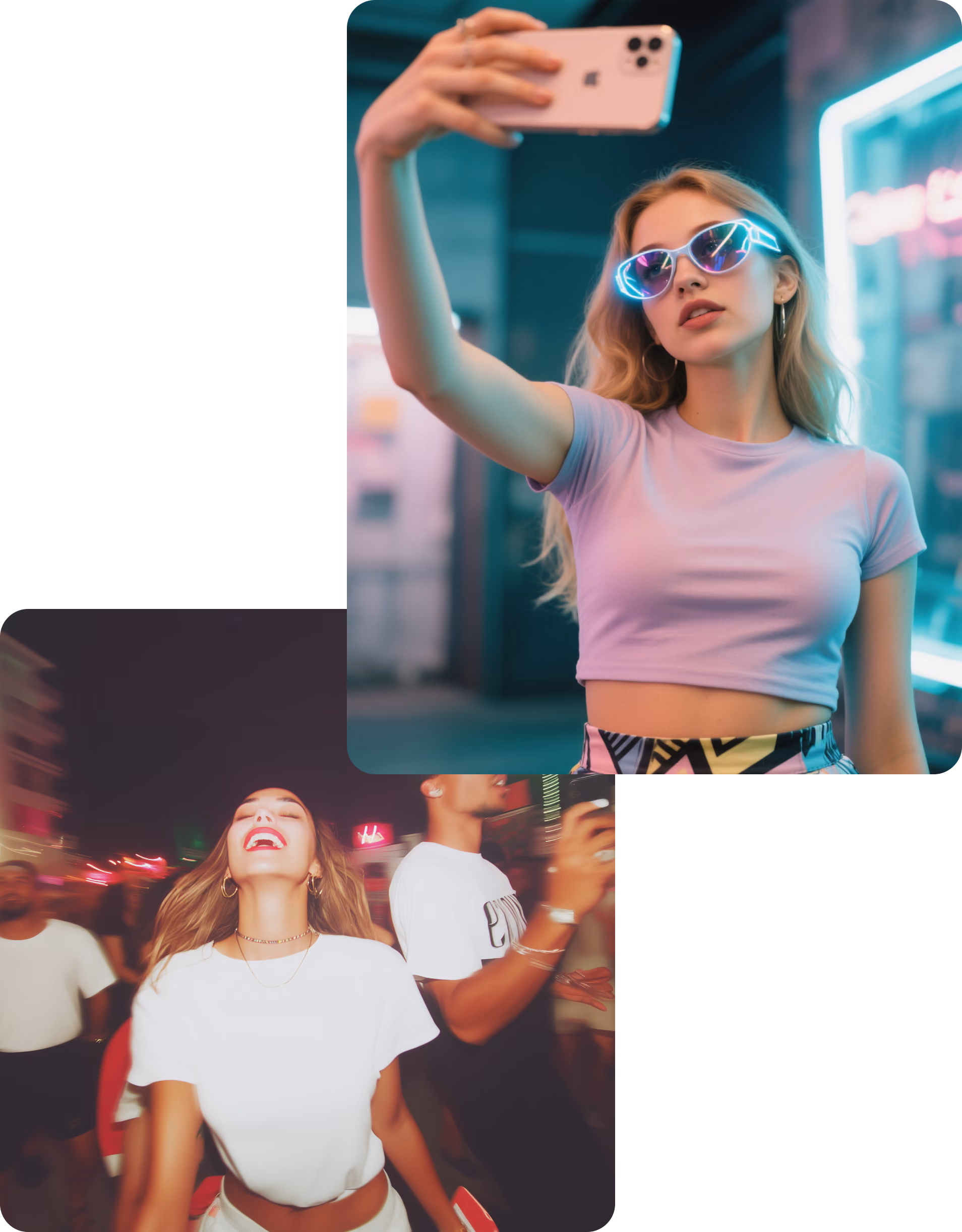 Woman recording video