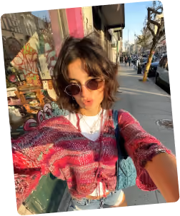 Creator in sunglasses taking a selfie
