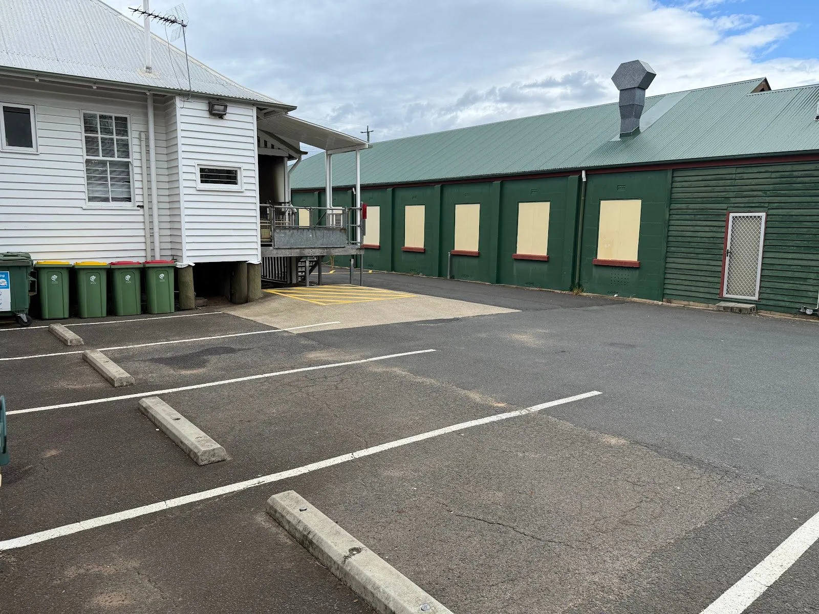 Car park kerbs and building surrounds at a commercial site in Gatton