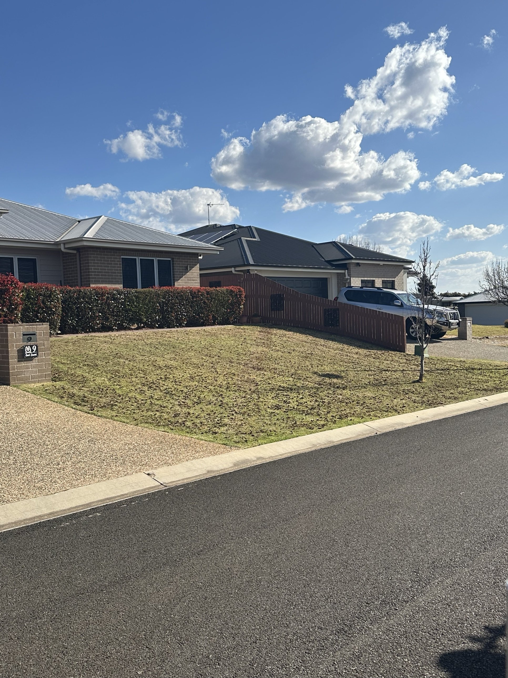 Freshly core-aerated lawn in Kleinton, Toowoomba, no scarifying or top dressing