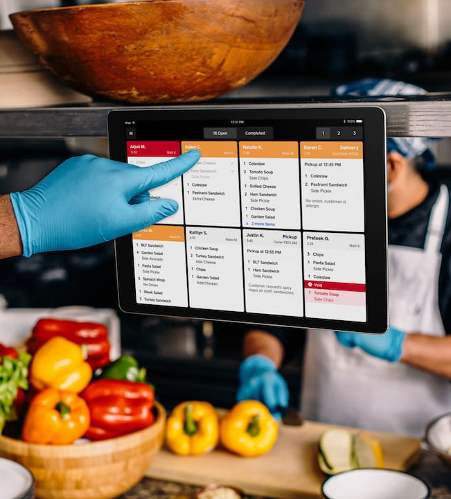 Restaurant kitchen display