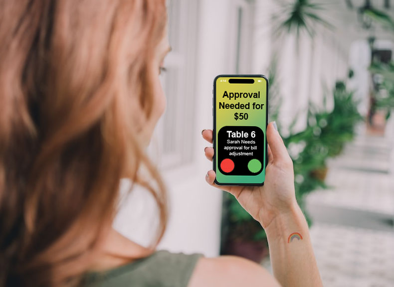 Remote manager approval on phone