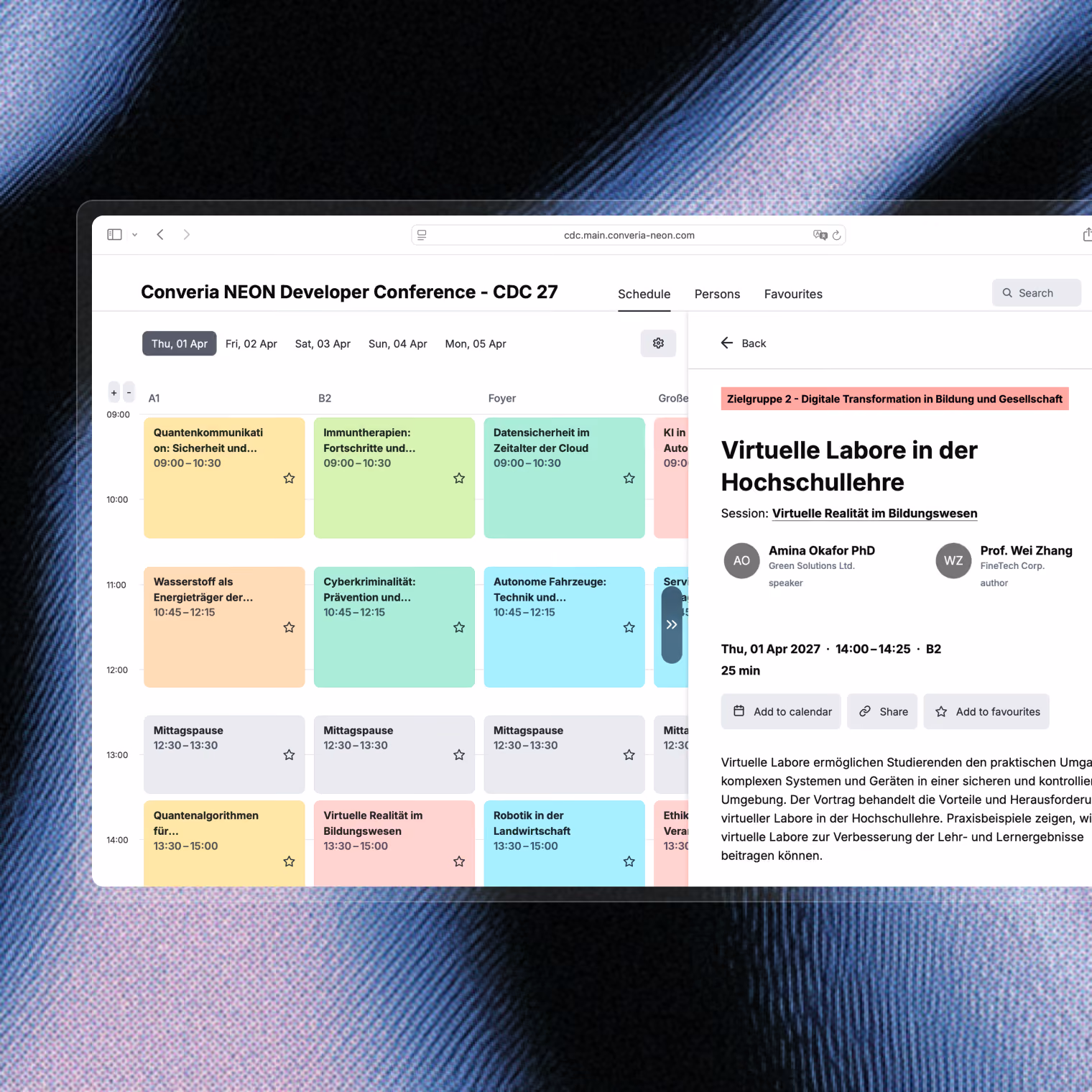 Veröffentlichen Sie Programm und Tagungsband aus denselben Daten
