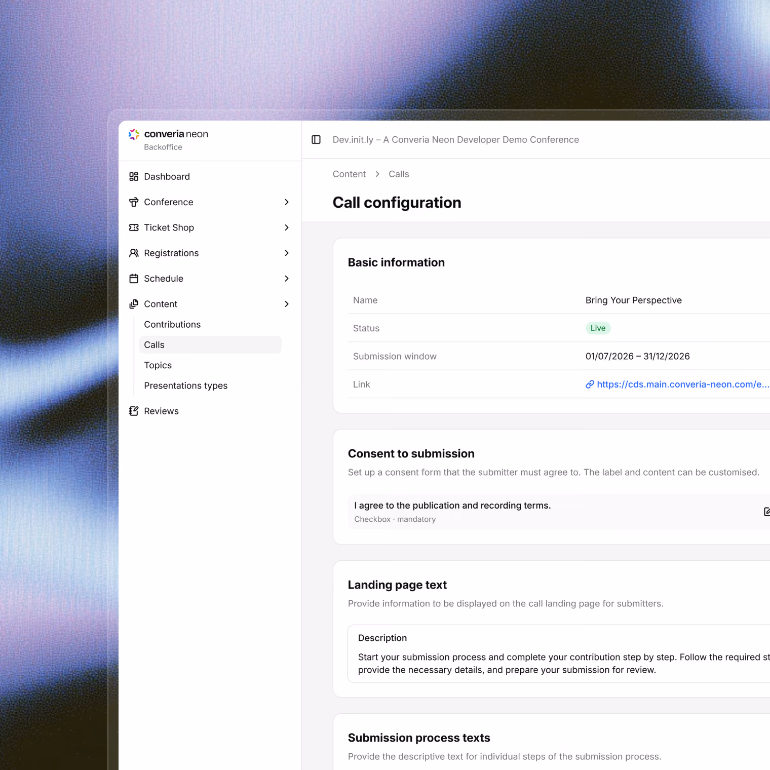 Configure the submission process to your specifications
