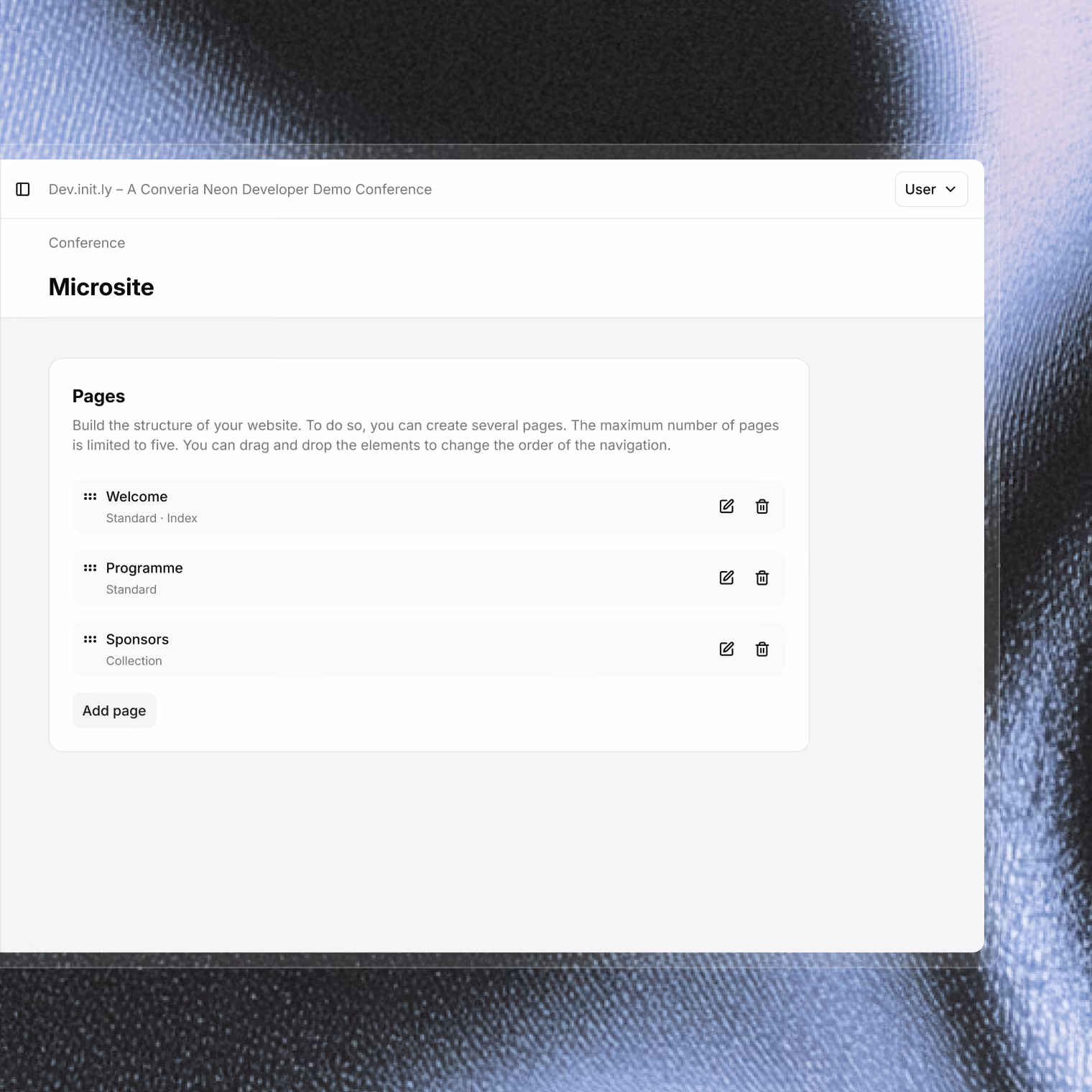 Get your conference website online in just a few steps