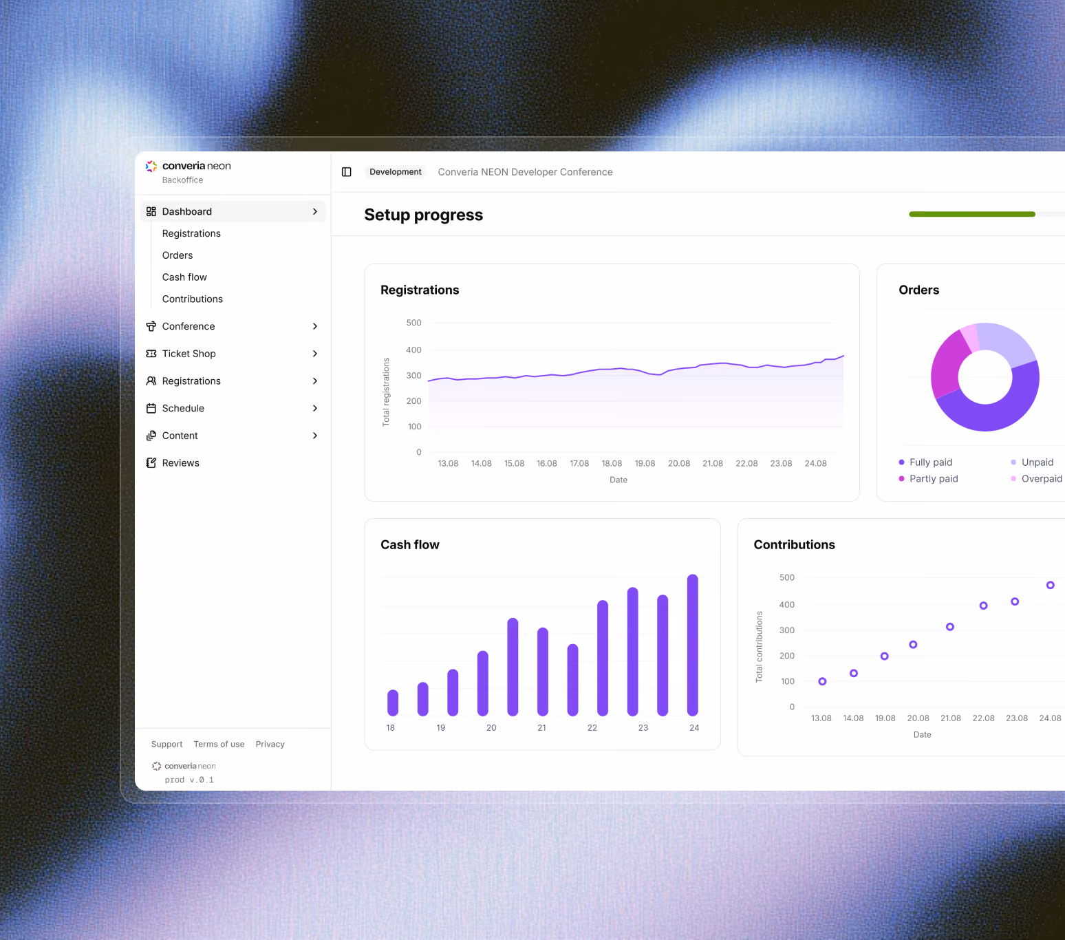 Generate reports directly from Converia—not from ticketing, accounting, or Excel