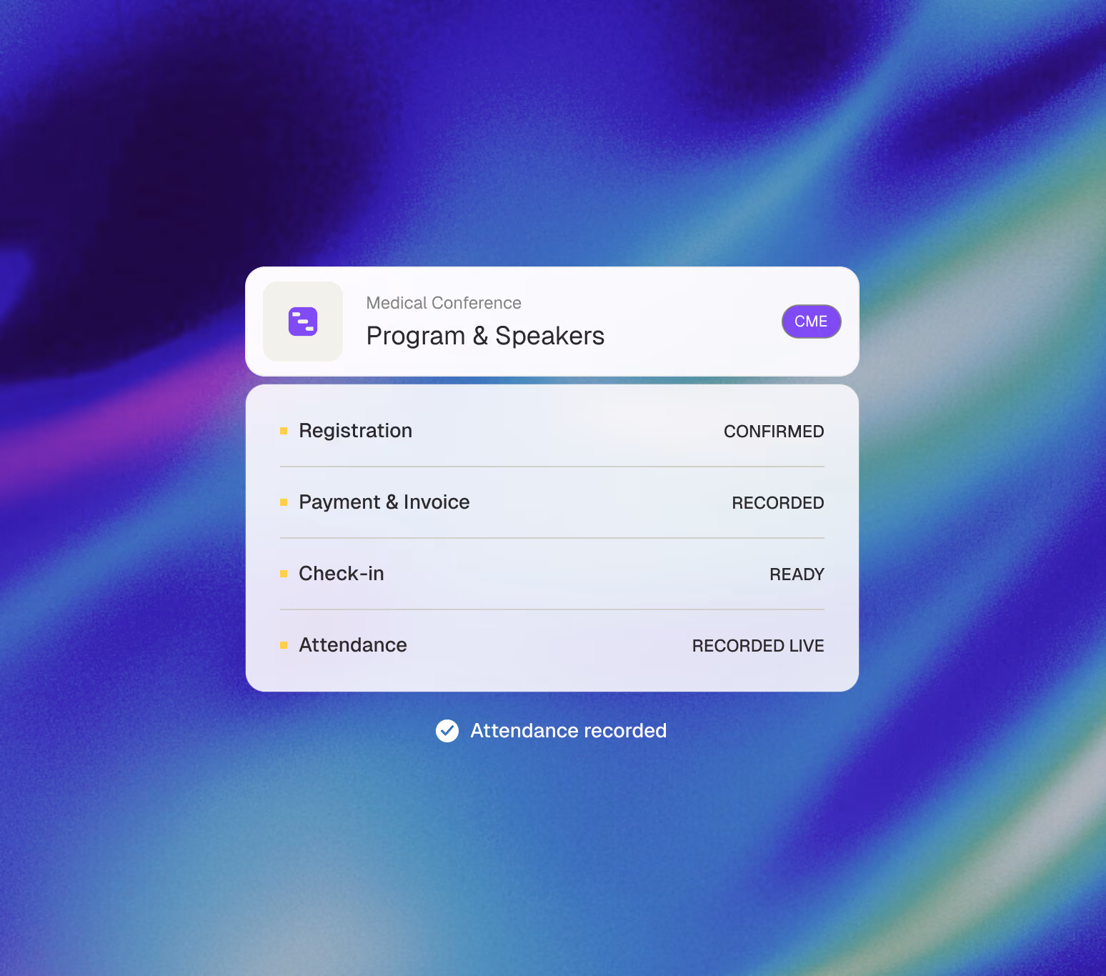 Conference management software for medical congresses