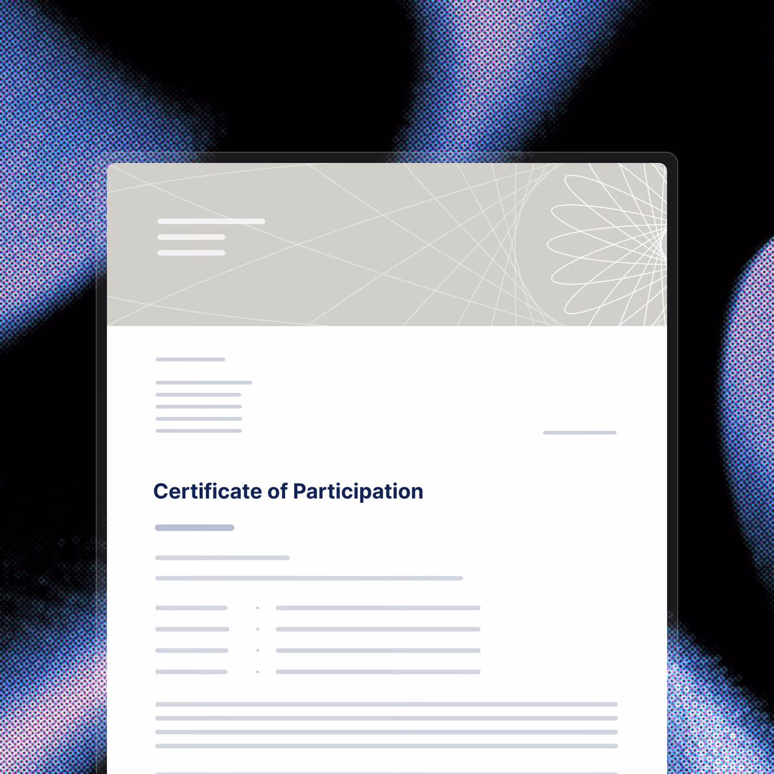 Create certificates from logged attendance.