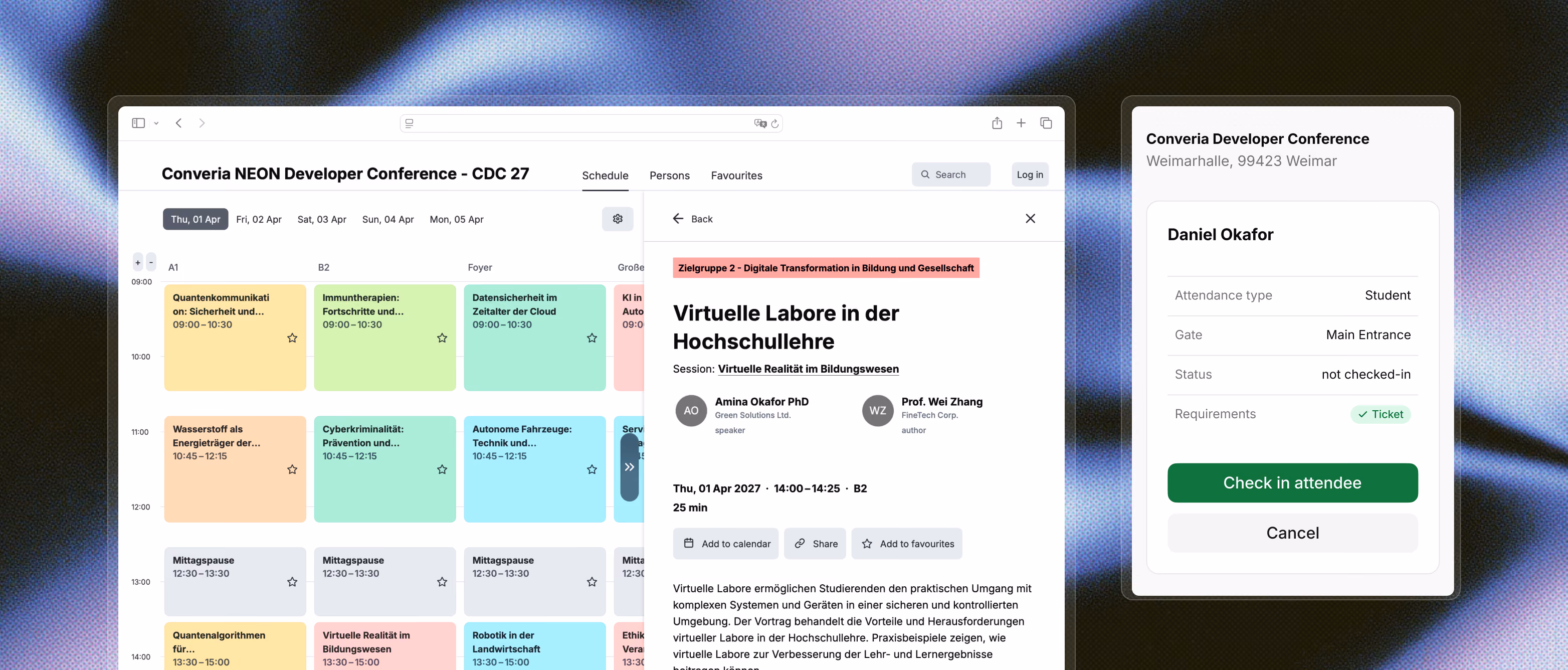 Während der Konferenz Converia