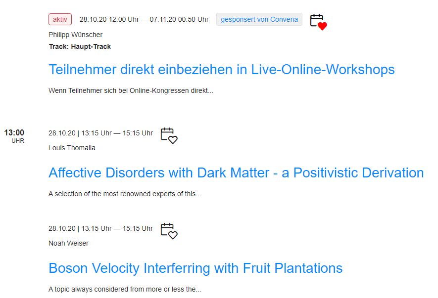Sponsored Sessions in der Converia Virtual Venue