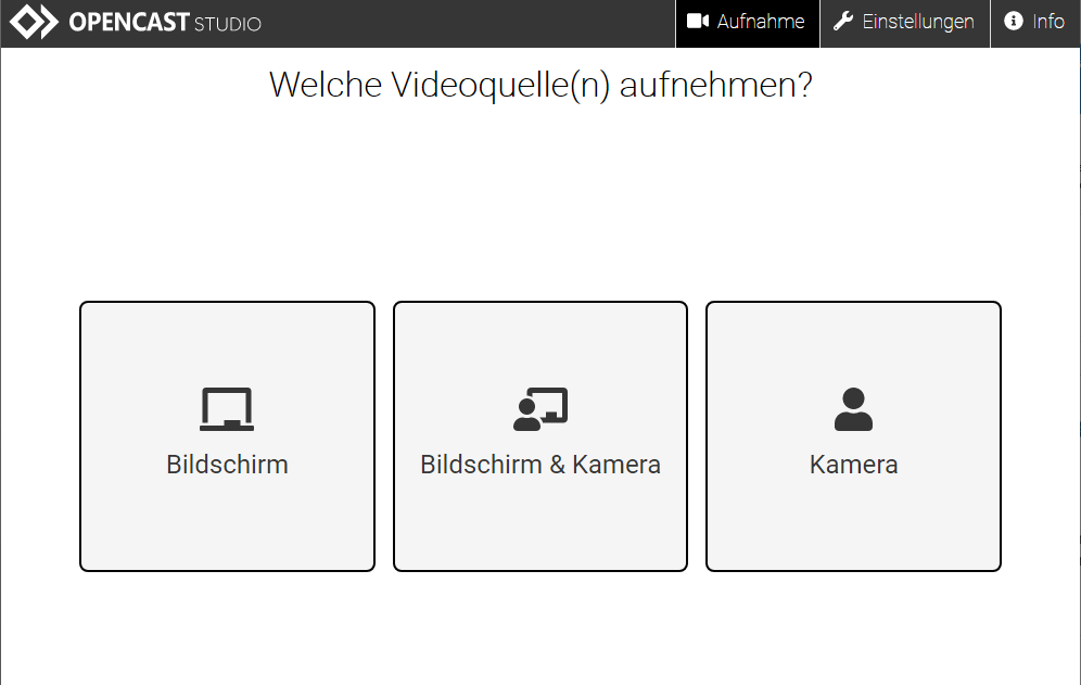 Aufnahme starten in Opencast Studio