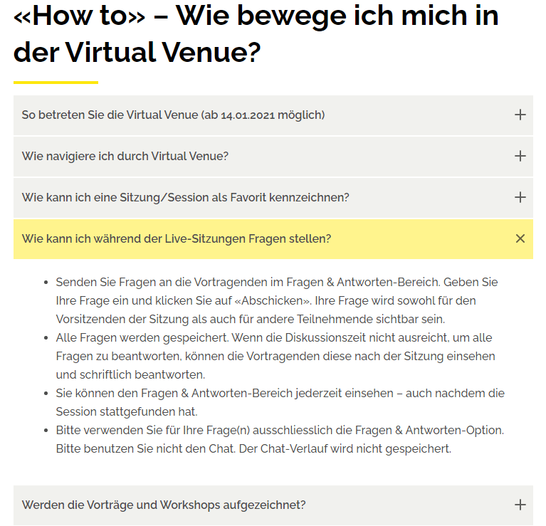 Wie bewege ich mich in der Virtual Venue - eine Anleitung für Teilnehmende