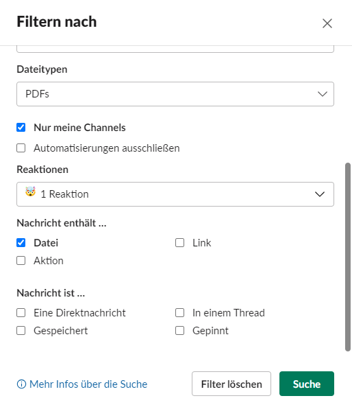 Infos zur Konferenz in Slack suchen