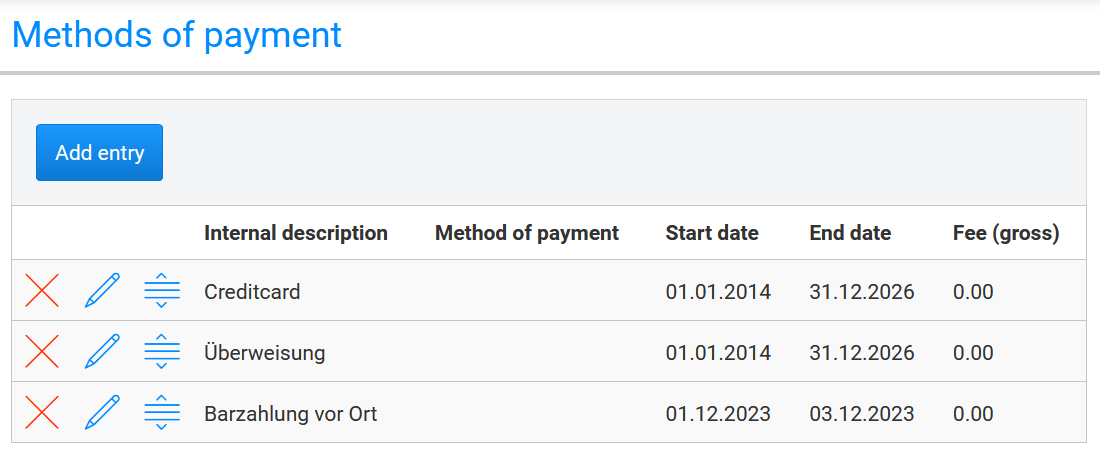 Activate multiple methods of payment in Converia