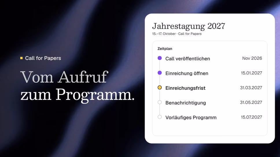 Call for Papers: Zeitplan von der Ankündigung bis zum vorläufigen Programm