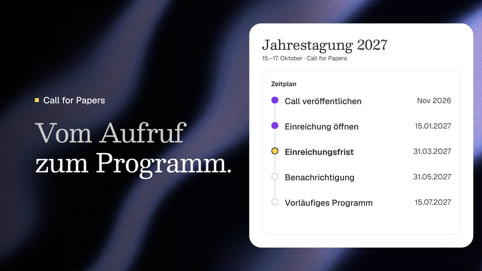 Call for Papers: Zeitplan von der Ankündigung bis zum vorläufigen Programm