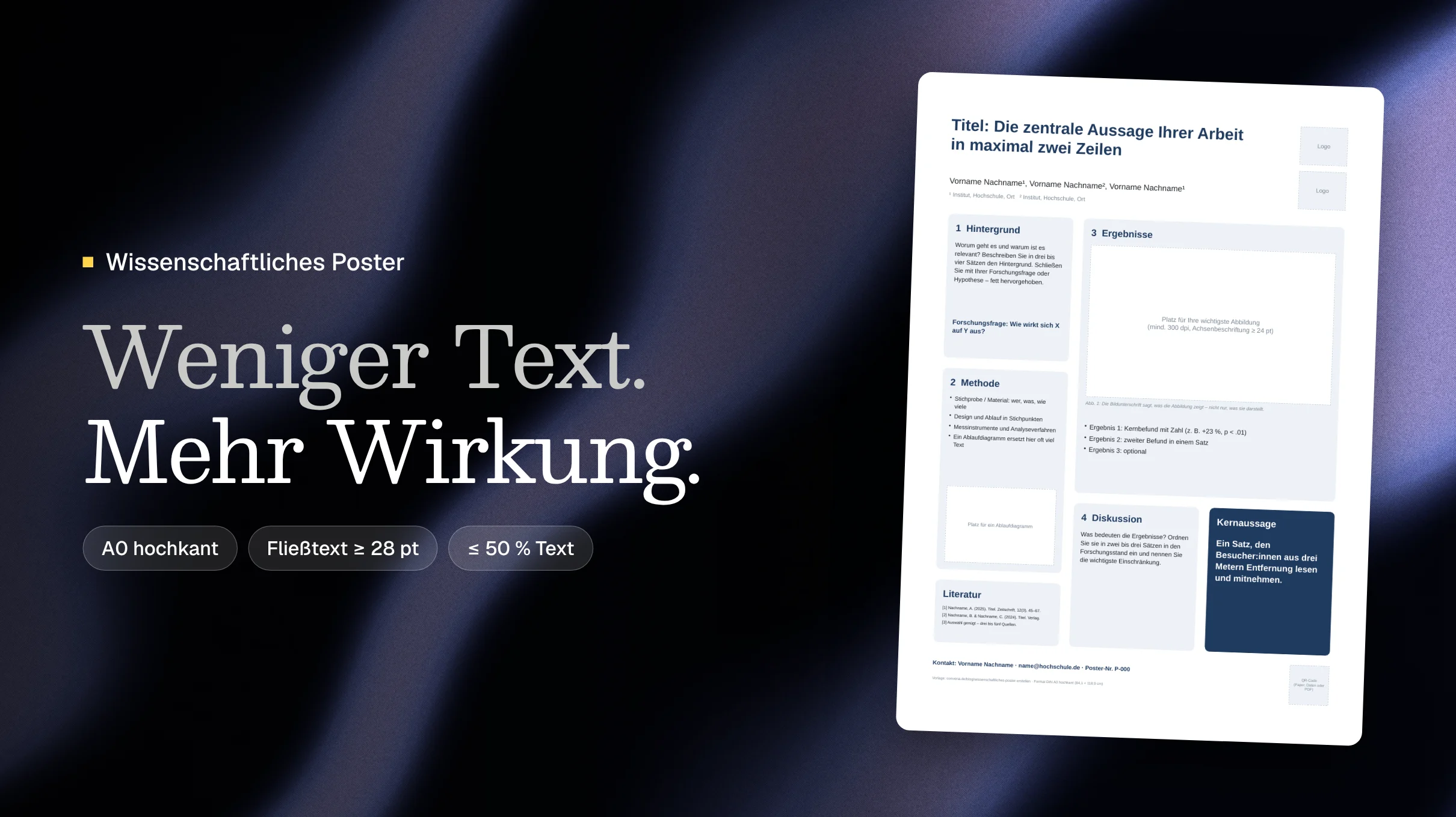 Wissenschaftliches Poster erstellen: Vorlage im Format A0
