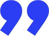Blue double quotation mark symbol on a transparent background.