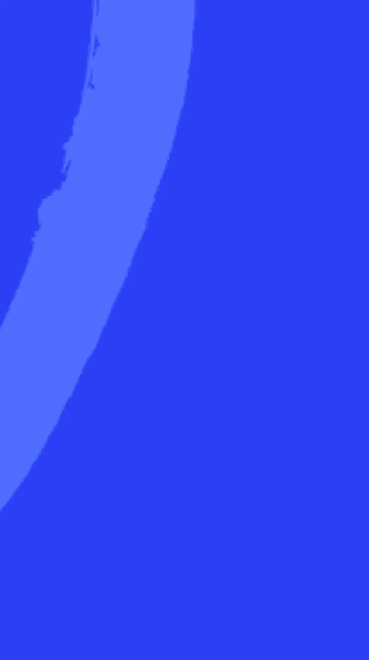 Abstract blue background split with dark textured brush strokes and light curved lines on the left side.