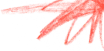 Red graphic design with scattered dots and sharp angular shapes on a white background.
