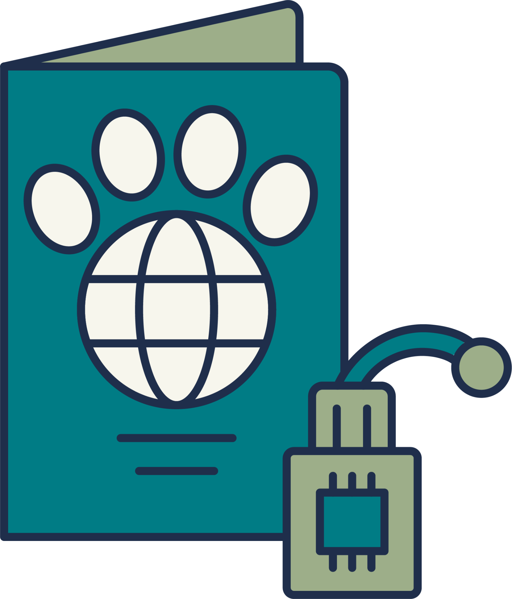 Travel certificates and microchipping illustration