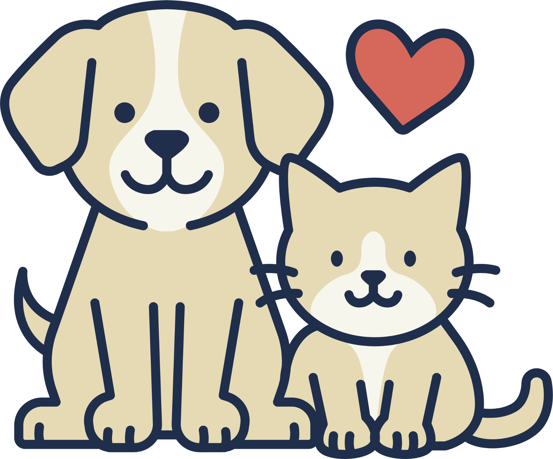 Puppy and kitten care illustration