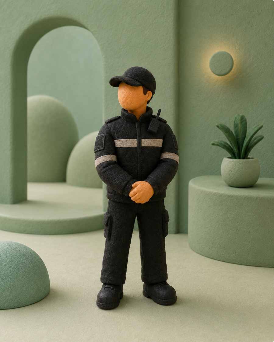 Agent de sécurité en uniforme