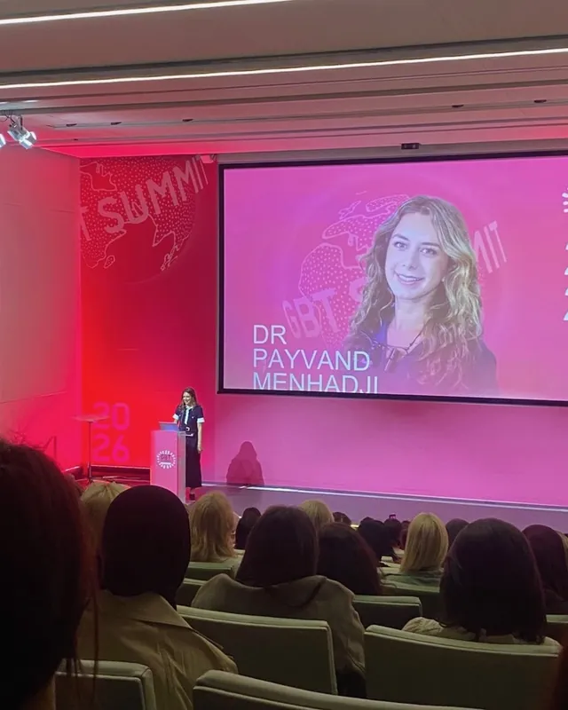 Dr Payvand Menhadji speaking at the GBT Summit 2026