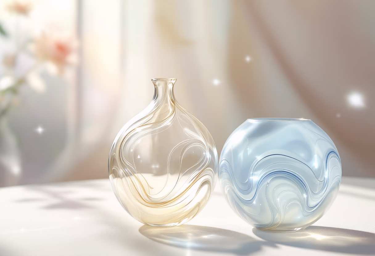 image of product variations (for a ecommerce showcasing hand-blown glass vases)