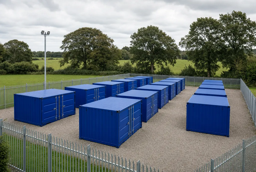 Wide view of the VKS Containers site near Mildenhall