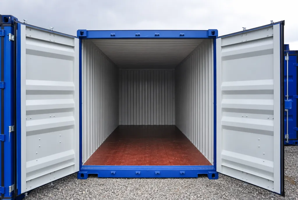 Clean dry container interior ready for storage