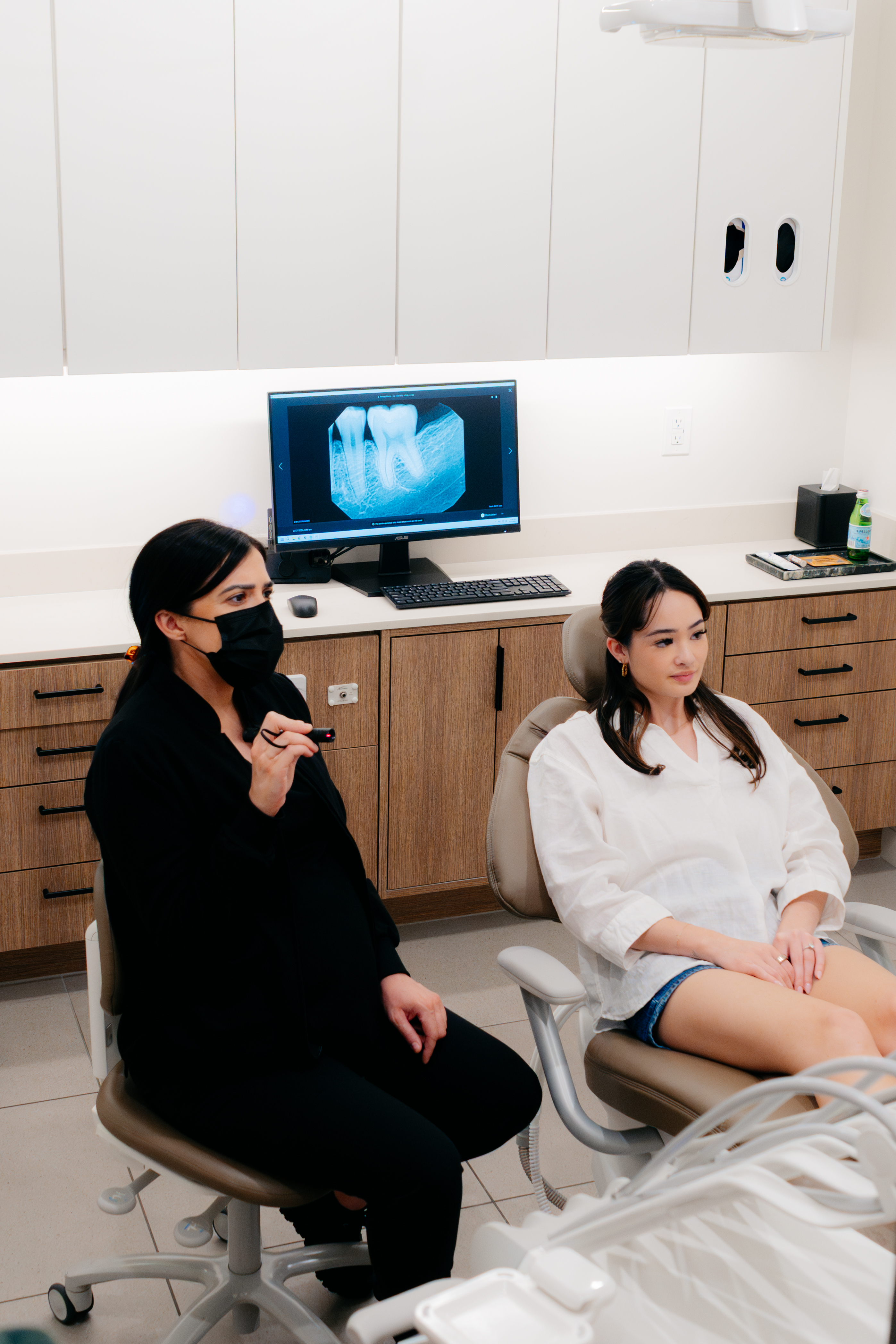 Patient receiving guided dental care during a scheduled progress check at Springs Dental