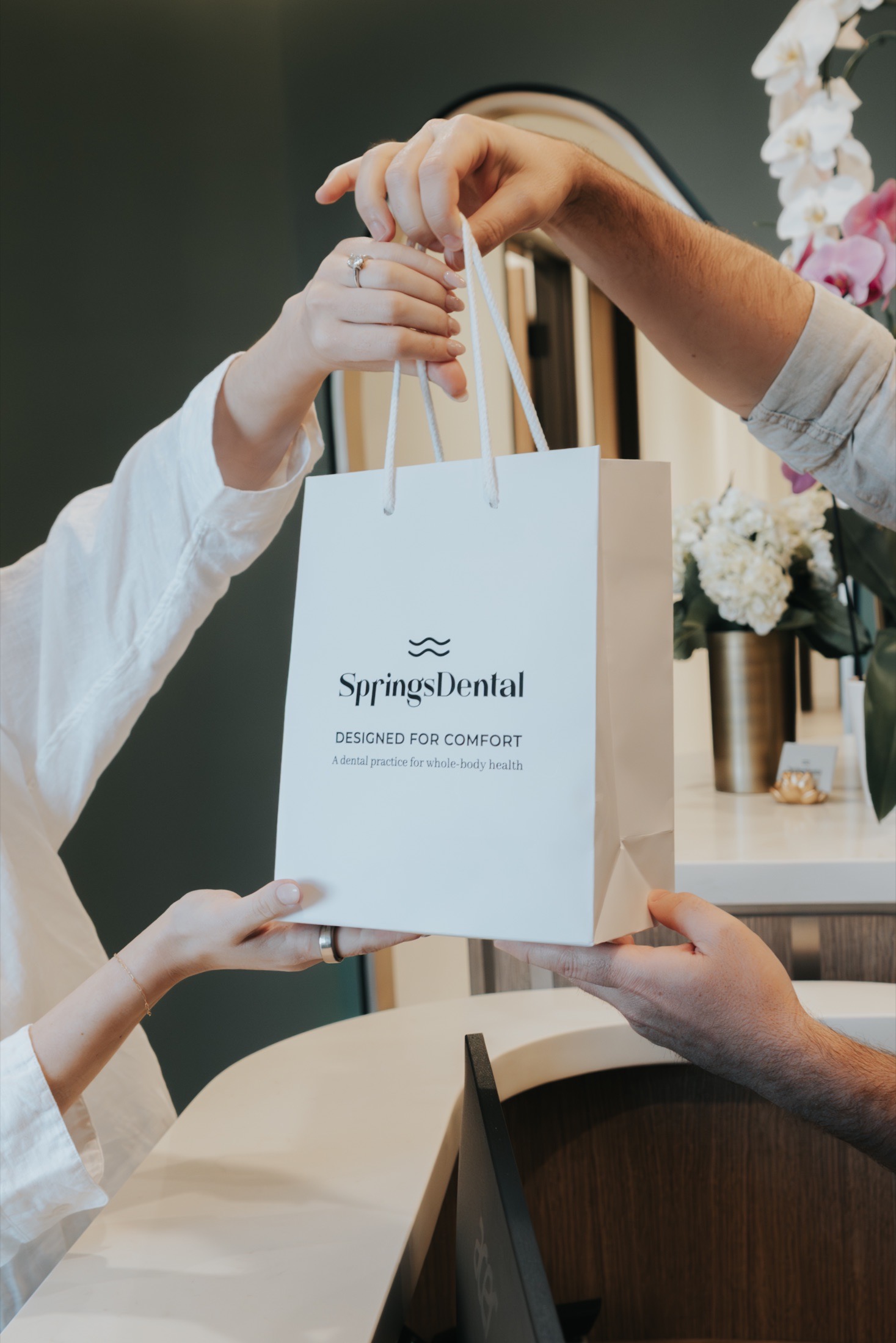 Warm Springs Dental welcome experience with comfort kit