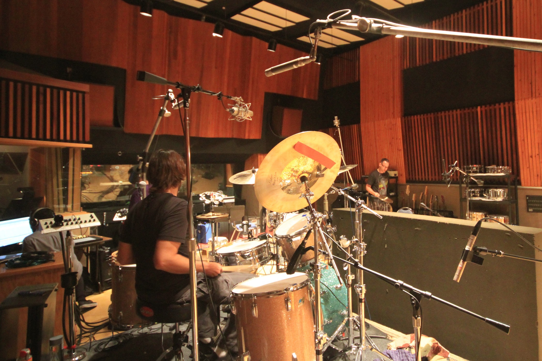 Drum kit prepared by drum tech Jerry Johnson
