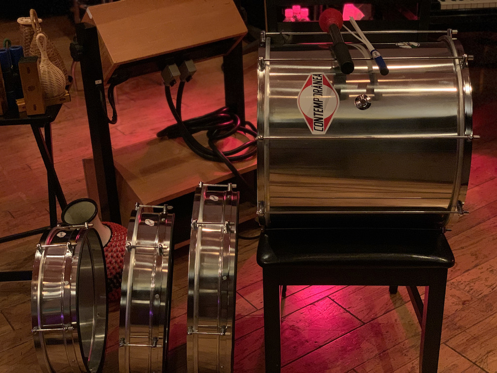 Drum kit prepared by drum tech Jerry Johnson
