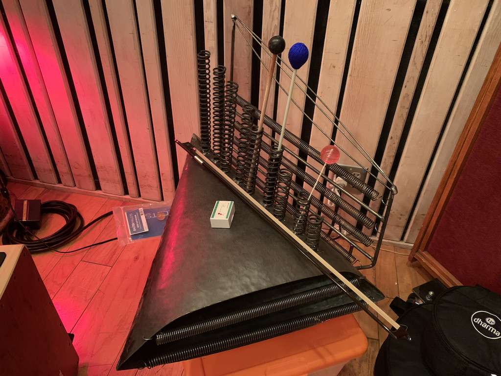 Drum kit prepared by drum tech Jerry Johnson