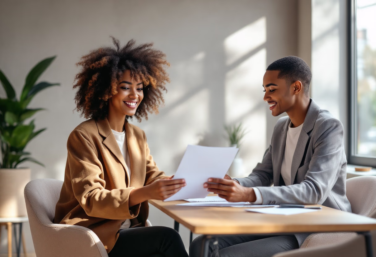 image of an agent assisting a client