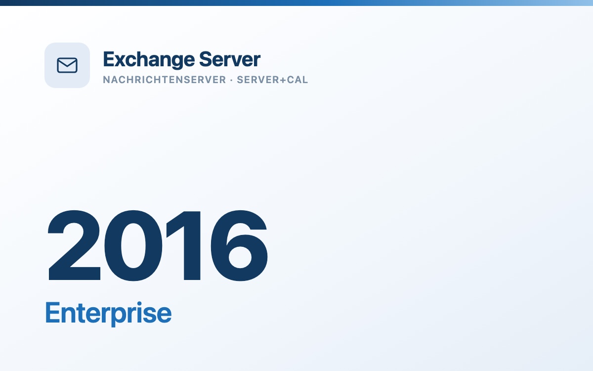 Exchange Server 2016 Enterprise - gebrauchte Volumenlizenz
