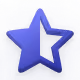 Blue star icon partially filled on a dark background.